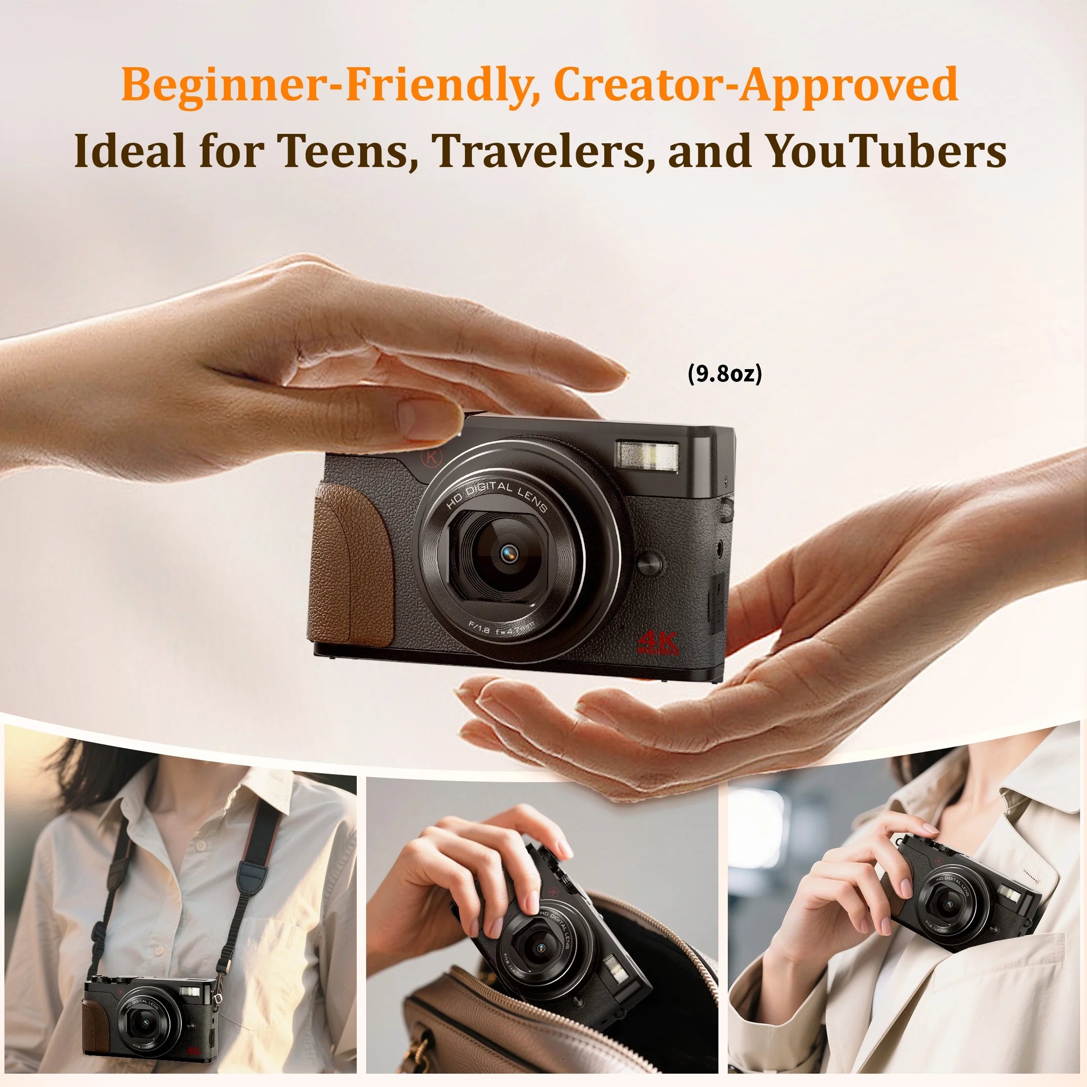 Cámara Digital 4K 56MP Para Fotografía Para Youtube Con Tarjeta SD De 32GB