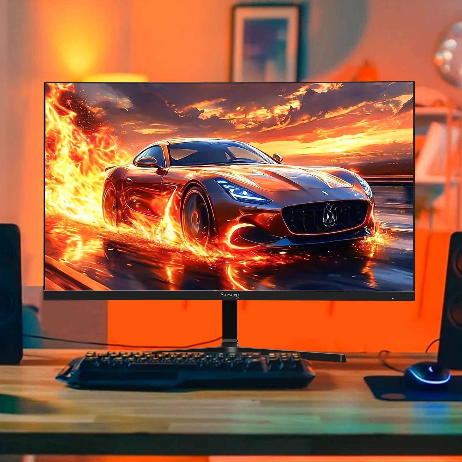 24" 200Hz Gaming Monitor,Ips Panel,Fhd Computer Monitor, Built-In Speakers, 120% Srgb, Freesync, Black